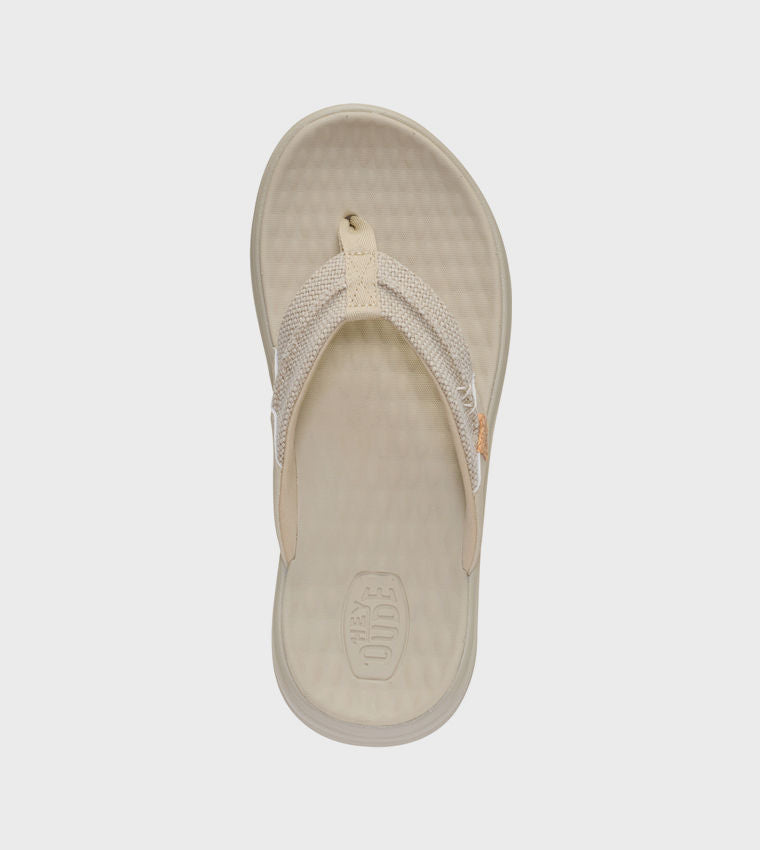 HEY DUDE Men Casual FINN Braided Flip-Flops Beige 45424_265