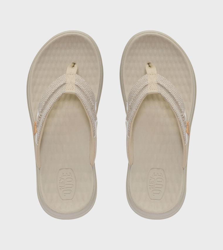 HEY DUDE Men Casual FINN Braided Flip-Flops Beige 45424_265