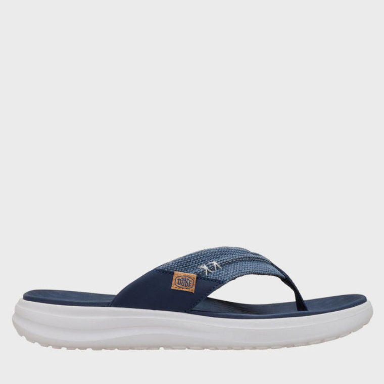 HEY DUDE Men Casual FINN Braided Flip-Flops Blue
