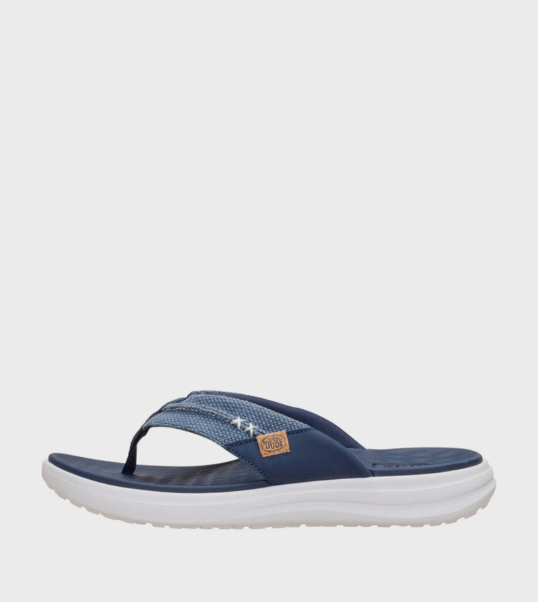 HEY DUDE Men Casual FINN Braided Flip-Flops Blue