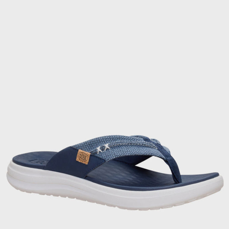 HEY DUDE Men Casual FINN Braided Flip-Flops Blue