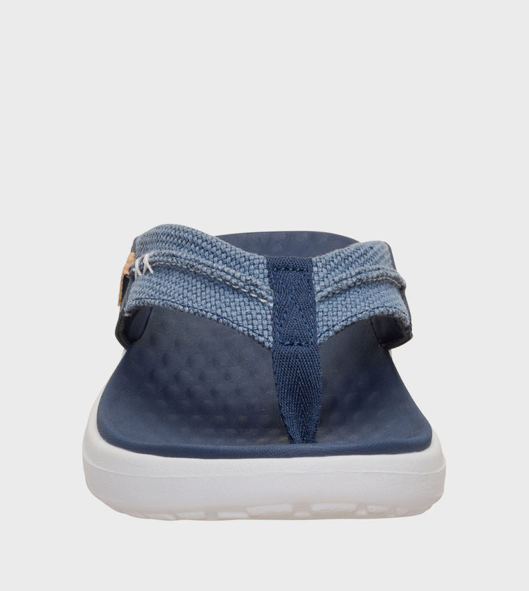 HEY DUDE Men Casual FINN Braided Flip-Flops Blue