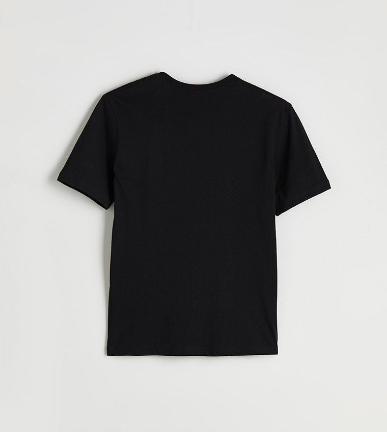 LC Waikiki Solid V-Neck T-Shirt Black