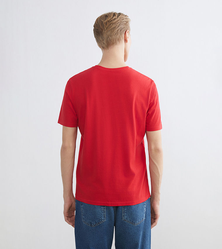 LC Waikiki Printed Crew Neck T-Shirt Red