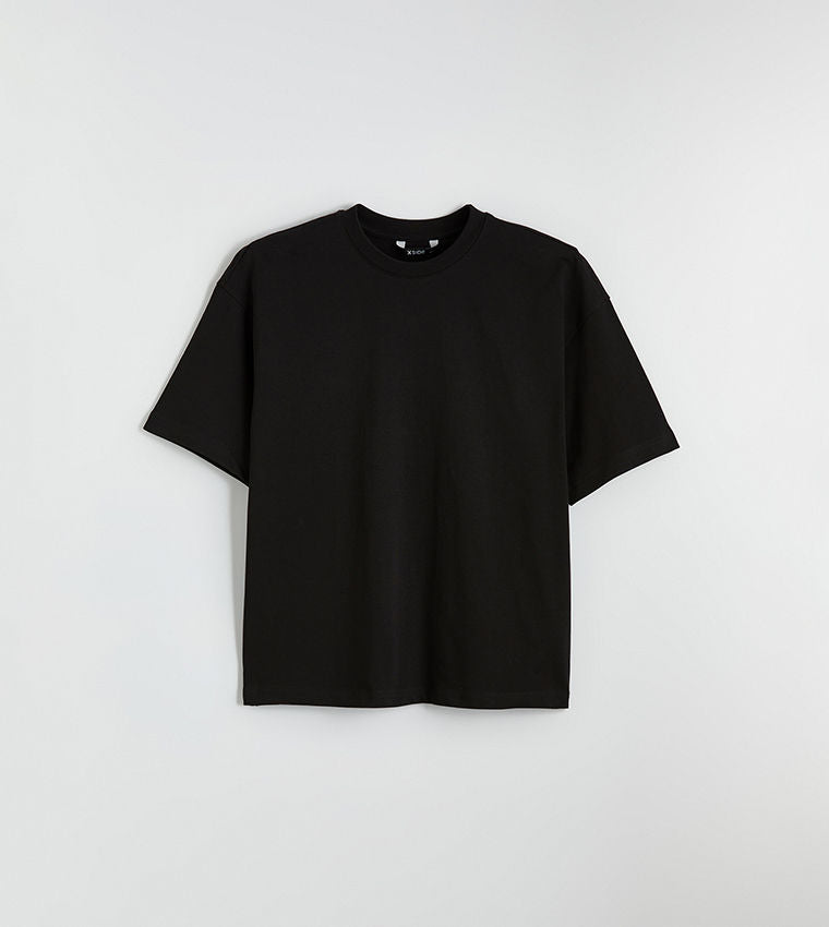LC Waikiki Oversized Crew Neck T-Shirt Black