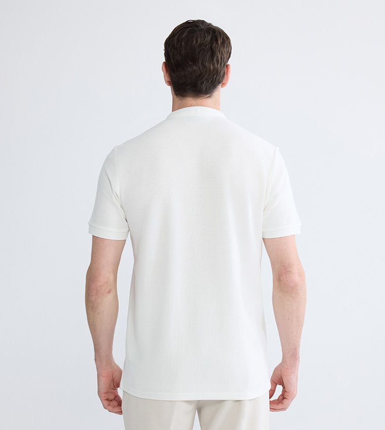 LC Waikiki Mandarin Collar T-Shirt Ecru