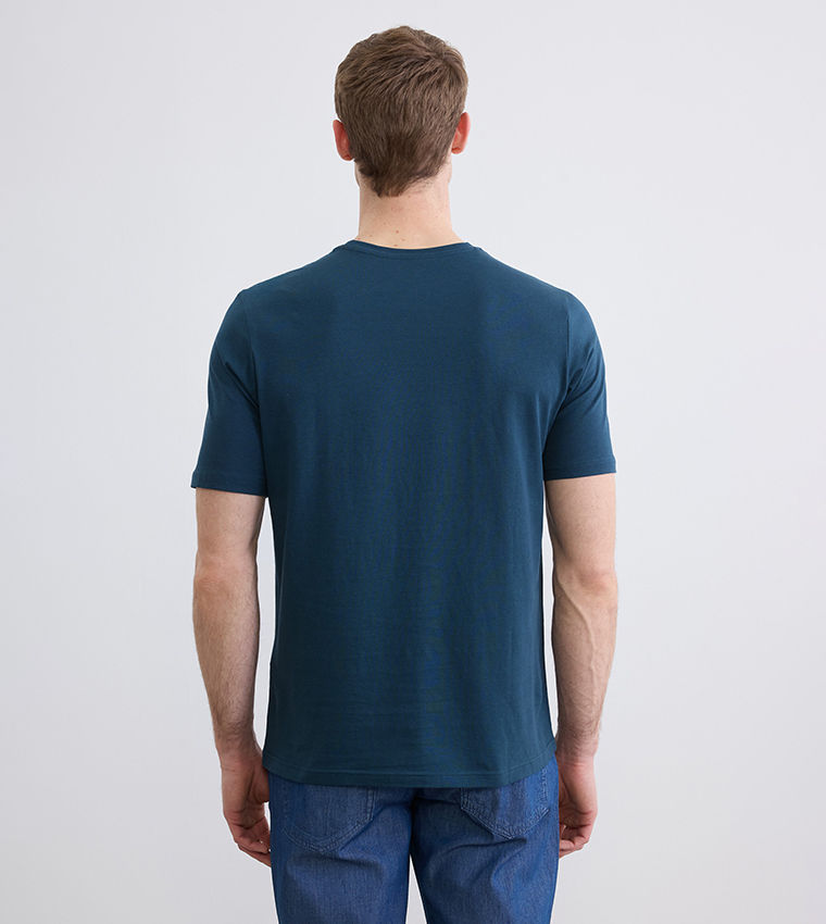 LC Waikiki Men's Printed Short Sleeve T-Shirt Blue