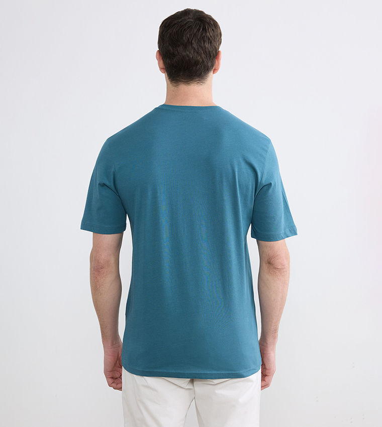 LC Waikiki Printed Short Sleeve Casual T-Shirt Blue