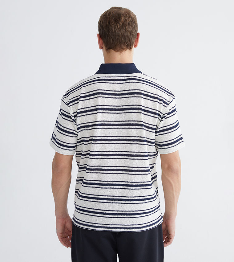 Striped Short Sleeves Polo T-Shirt