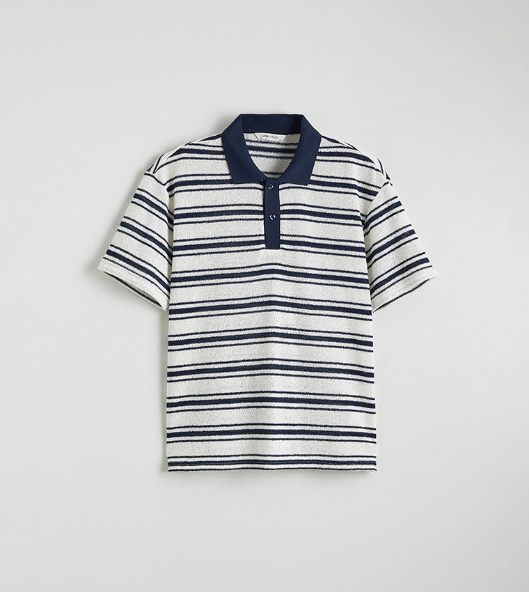 Striped Short Sleeves Polo T-Shirt