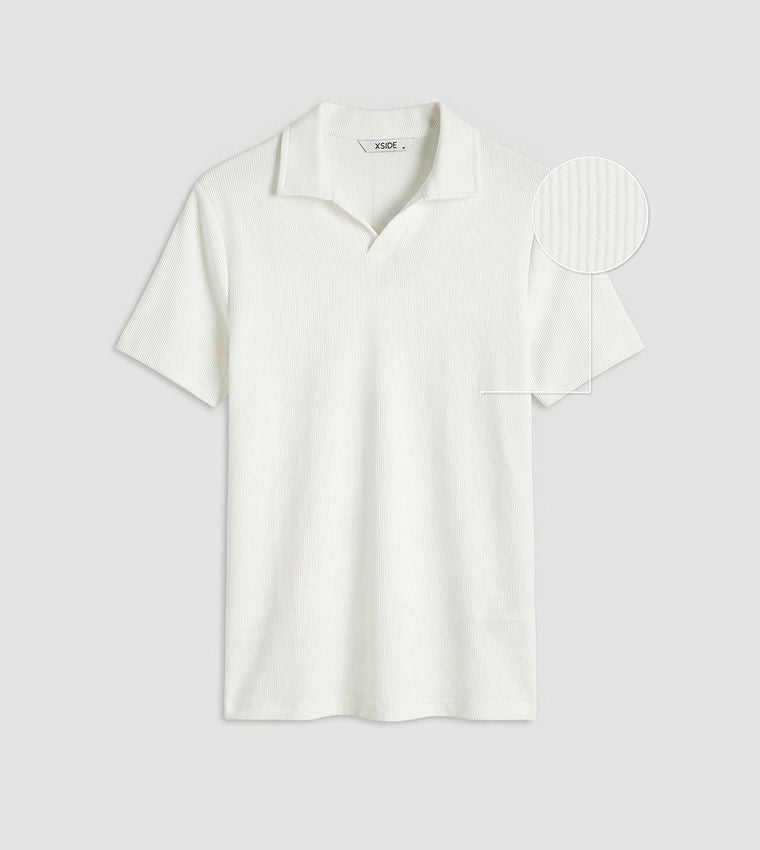 LC Waikiki Textured Short Sleeves Polo T-Shirt White