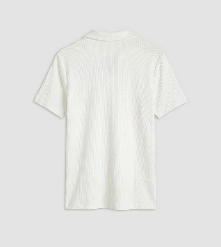 LC Waikiki Textured Short Sleeves Polo T-Shirt White