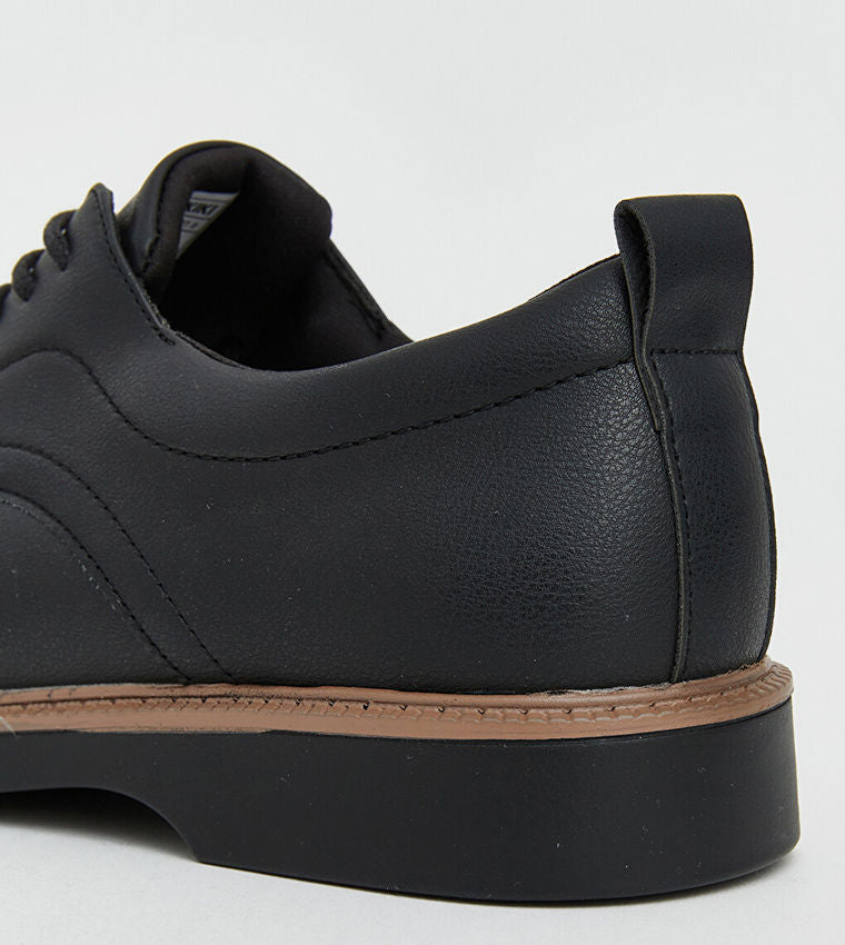 LC Waikiki Men Formal Solid Round Toe Lace-Up Shoes