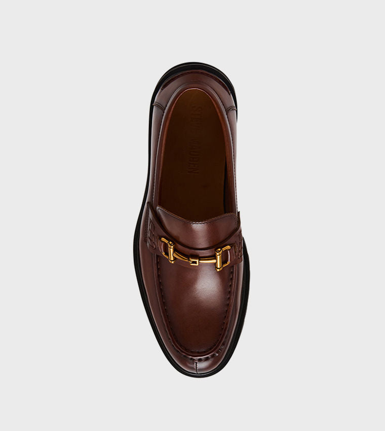 Steve Madden Men MARLOW Solid Horsebit Detail Loafers Tan
