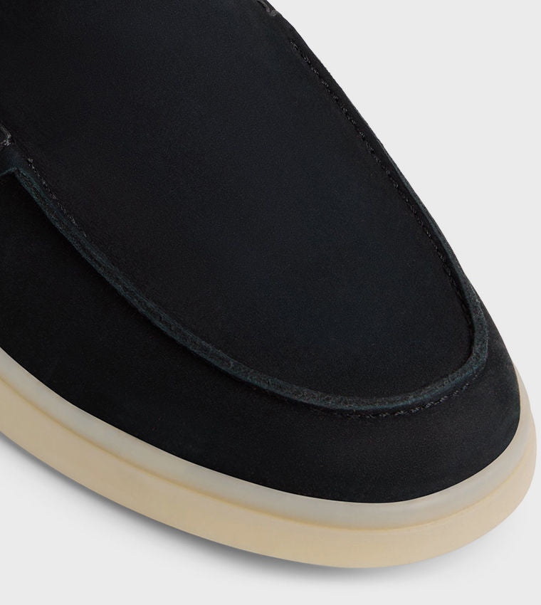Aldo SHAYN Solid Slip-On Shoes Black Leather Casual Loafer