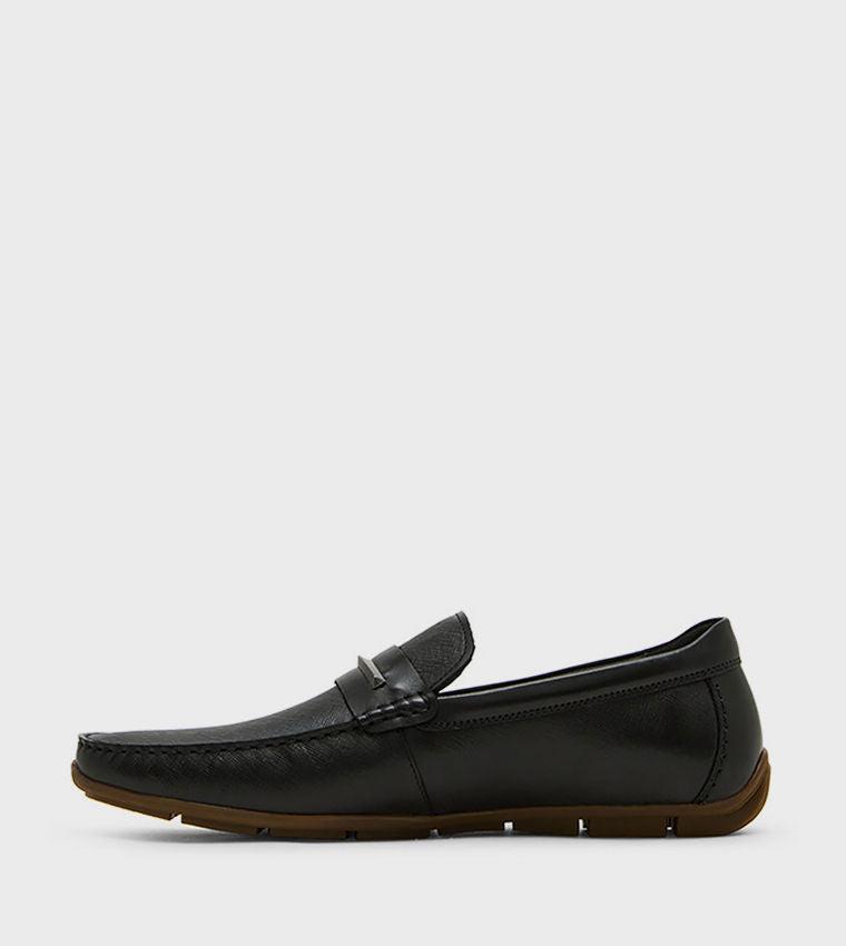 Steve Madden Men Casual THURSTON Textured Loafers THUR01M1-017_BLACK