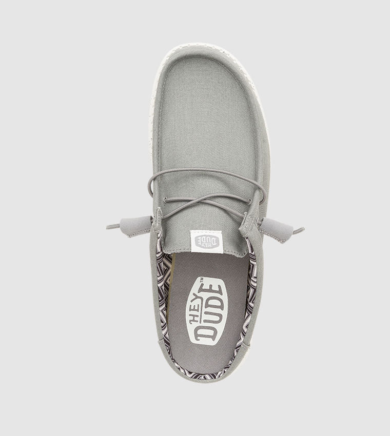 HEY DUDE WALLY Stretch Canvas Mule Shoes Grey