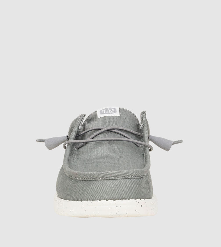 HEY DUDE WALLY Stretch Canvas Mule Shoes Grey