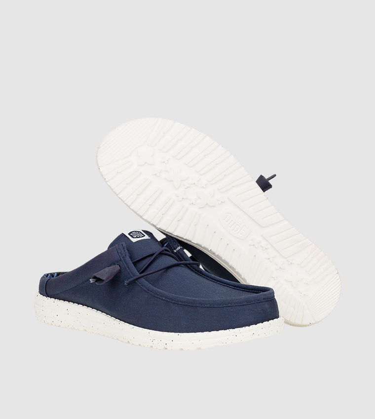 HEY DUDE WALLY Stretch Canvas Mule Shoes Blue