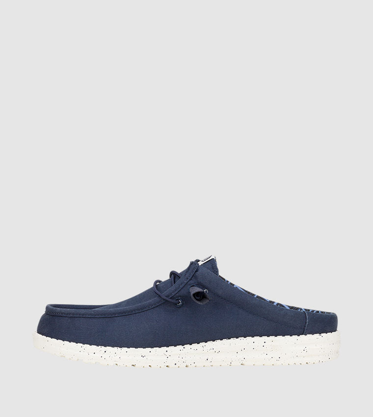 HEY DUDE WALLY Stretch Canvas Mule Shoes Blue