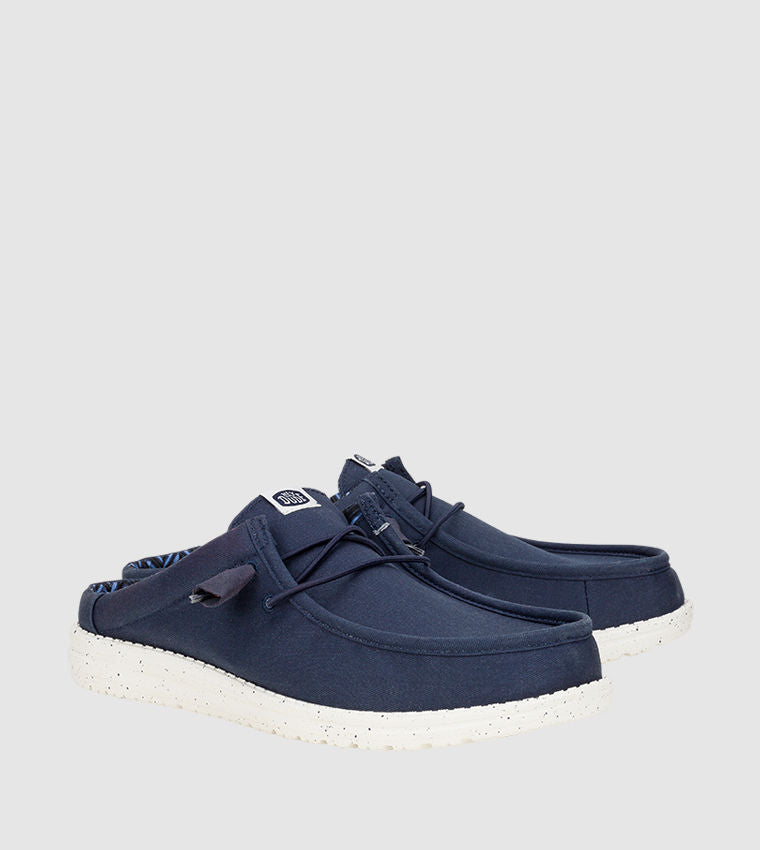 HEY DUDE WALLY Stretch Canvas Mule Shoes Blue