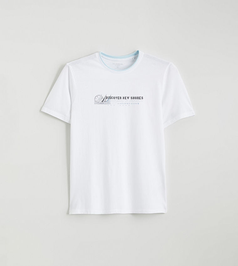 LC Waikiki Printed Short Sleeves T-Shirt White