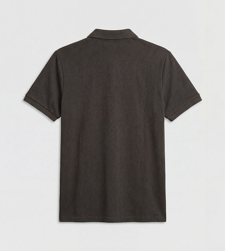 LC Waikiki Textured Polo T-Shirt Black