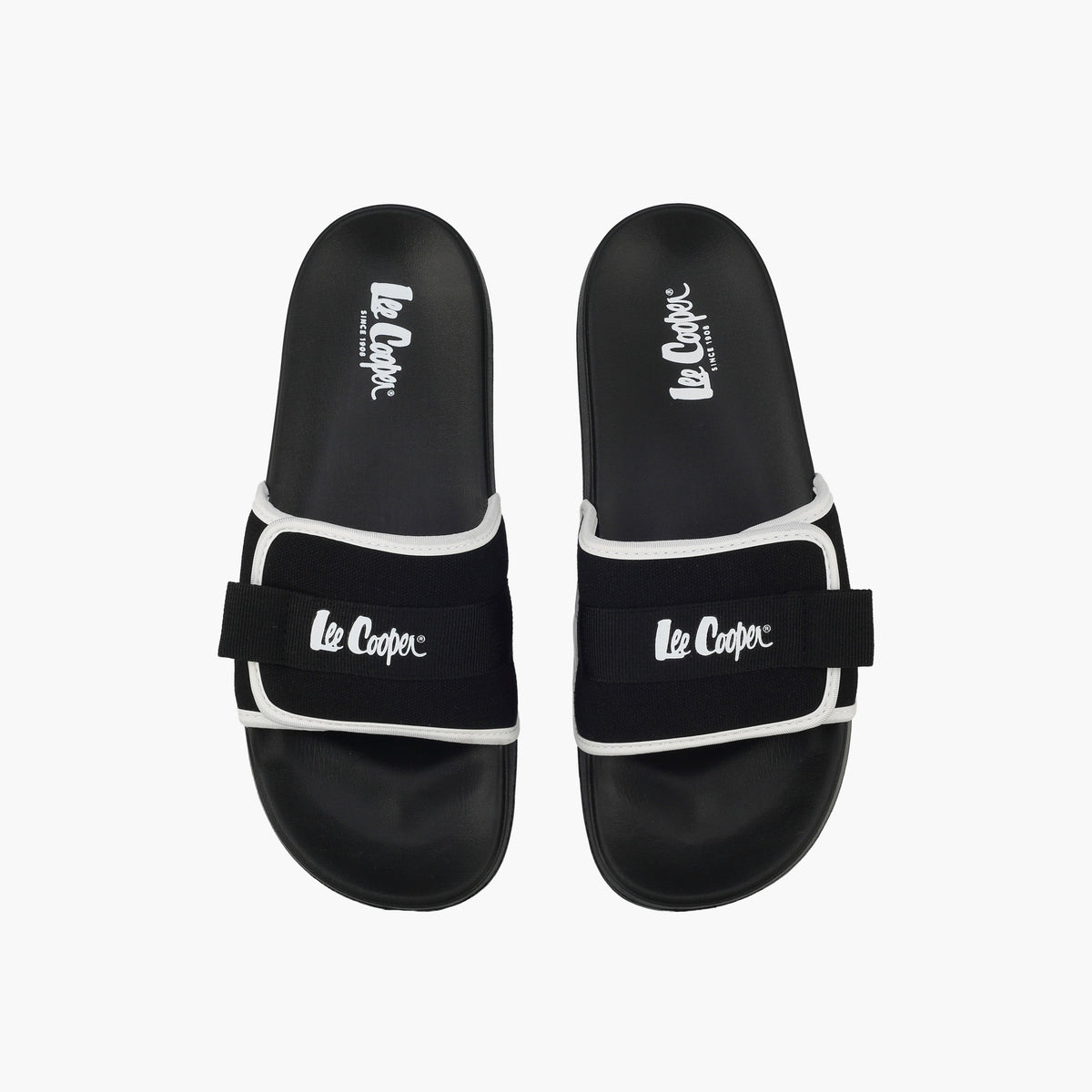 Lee Cooper Men Casual Logo Print Slides Black 374366BLACK