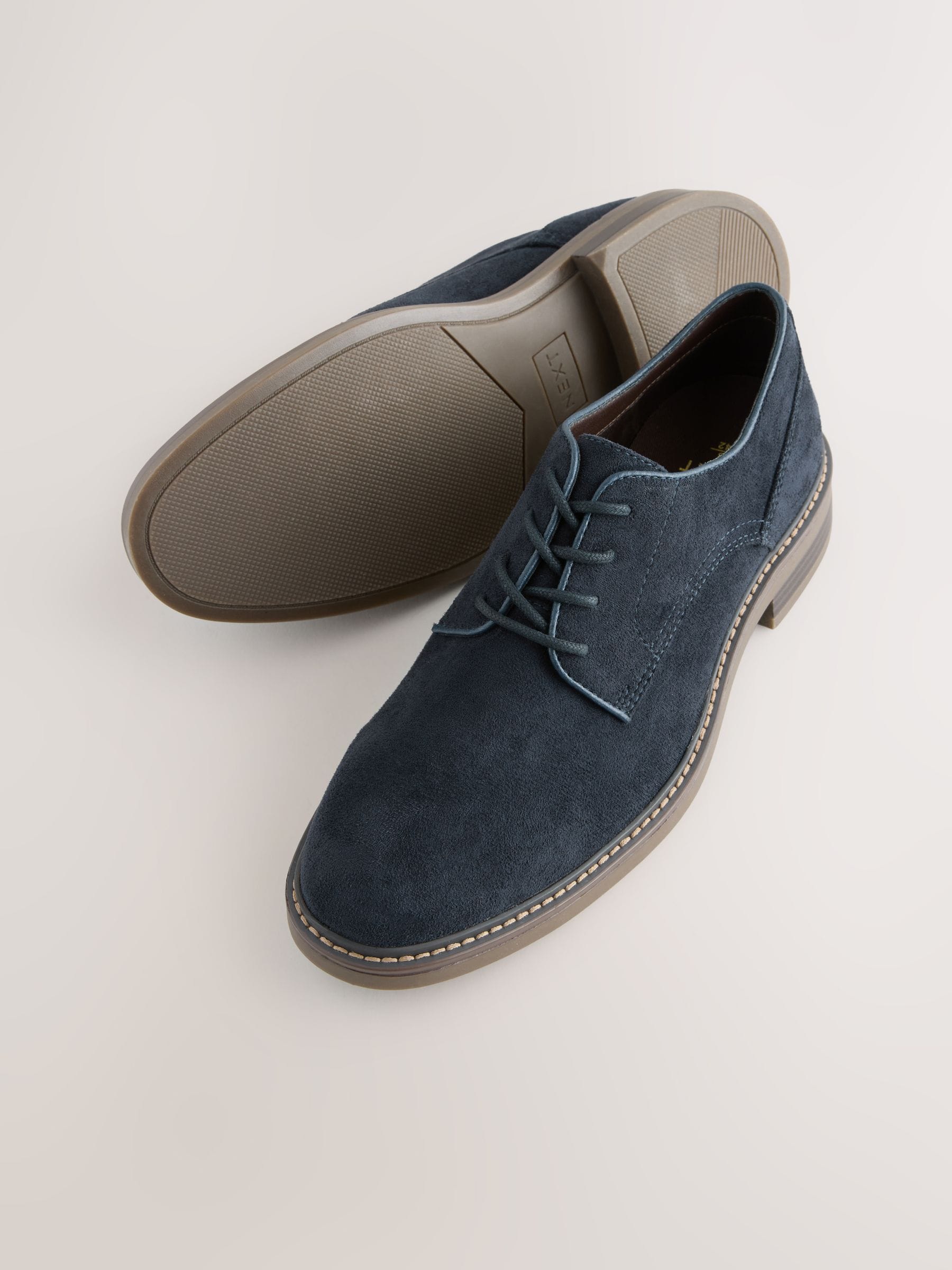 Next Suedette Derby Shoes Men's Navy Regular Fit
