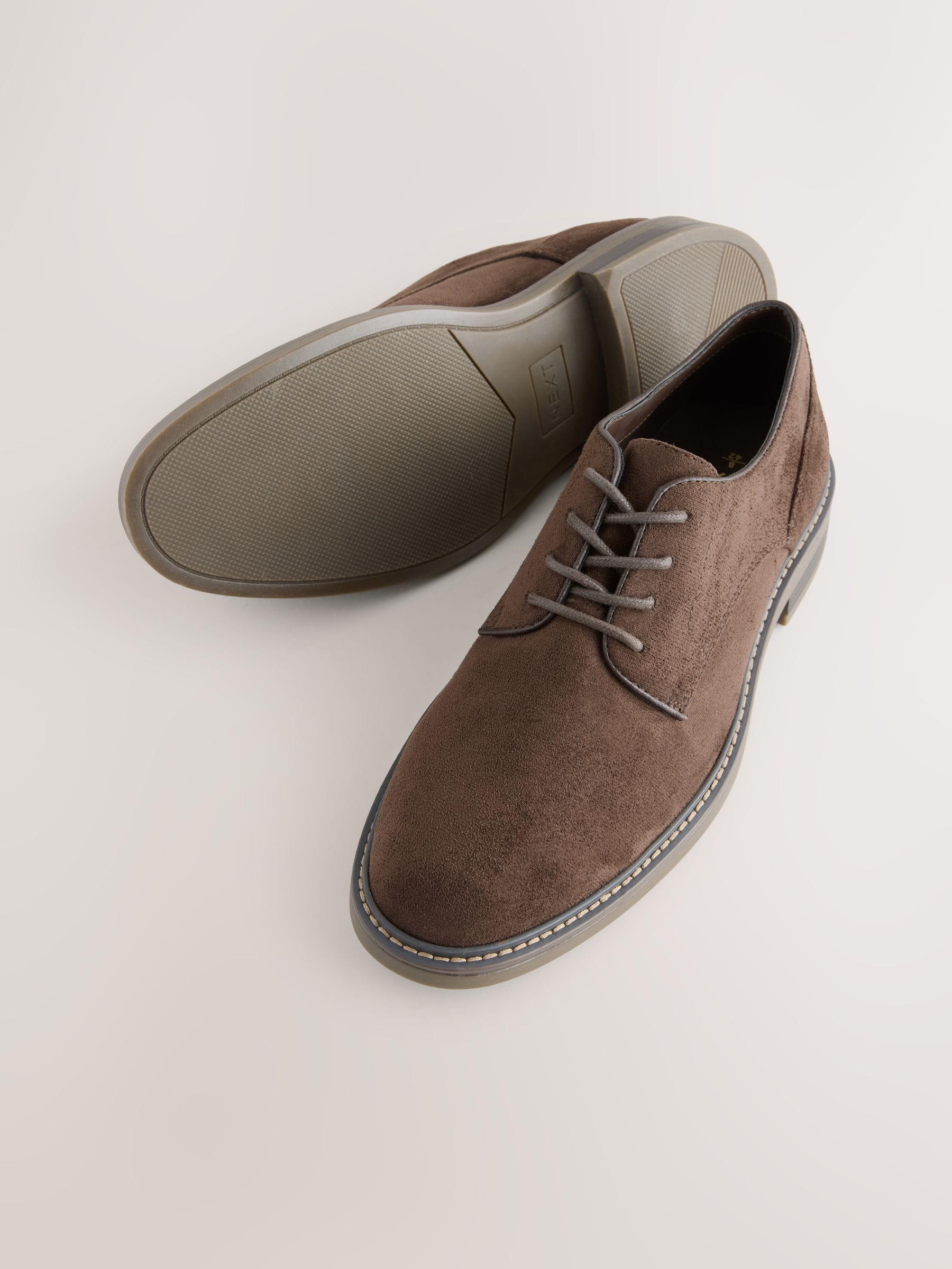 Next Suedette Derby Shoes Men's Classic Brown