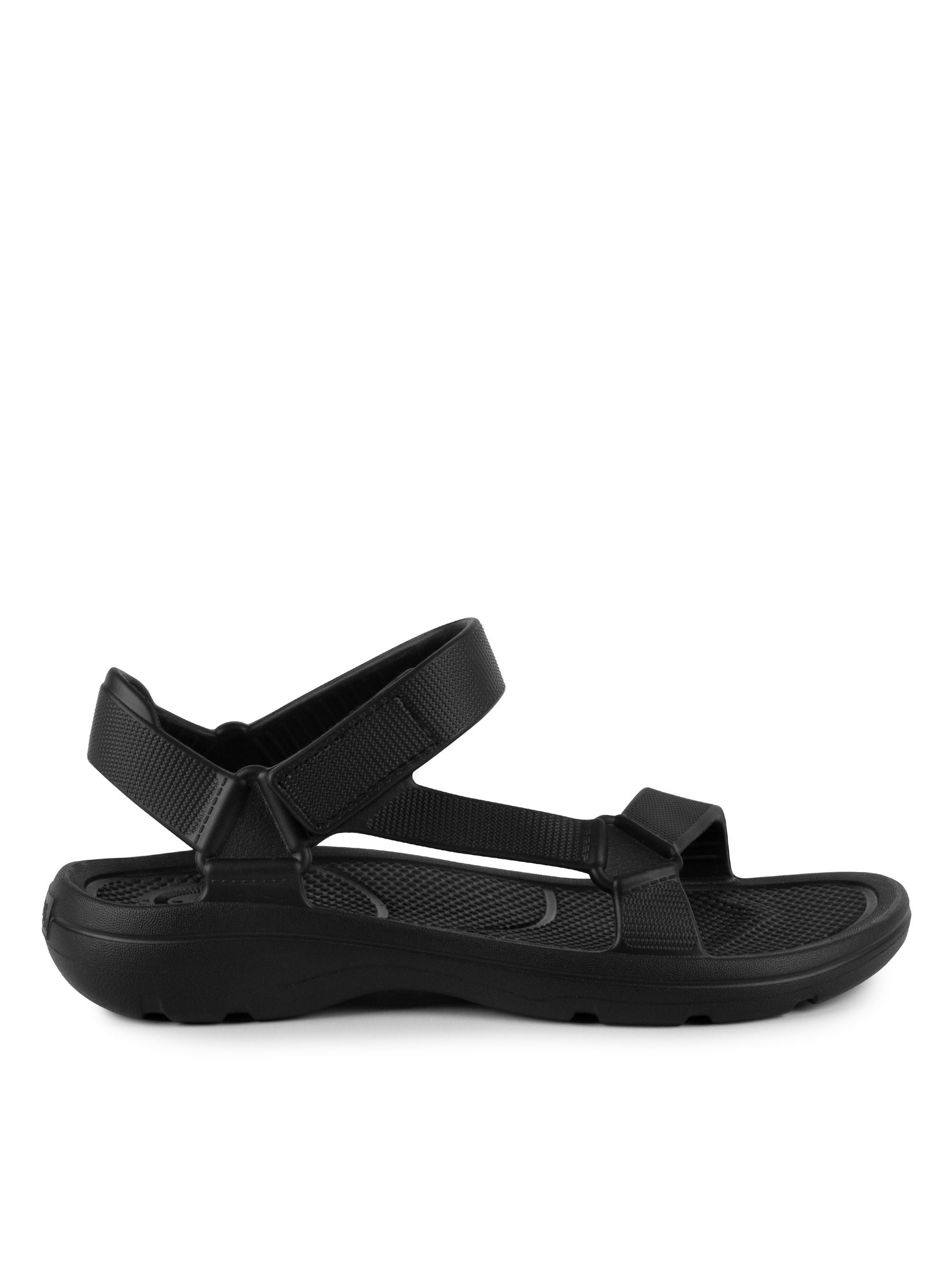 Totes Black Men's Bounce Velcro Sport Sandals