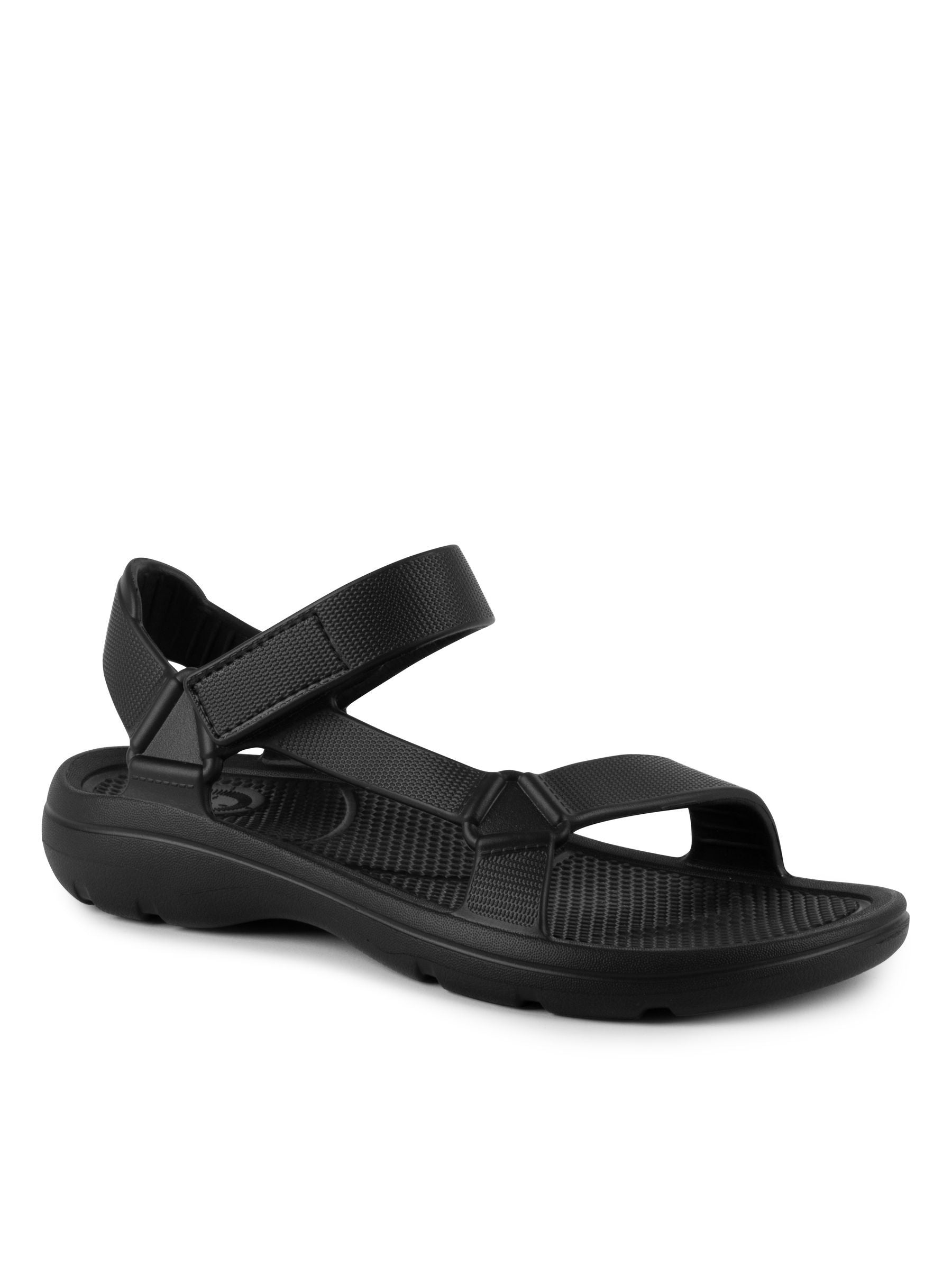 Totes Black Men's Bounce Velcro Sport Sandals
