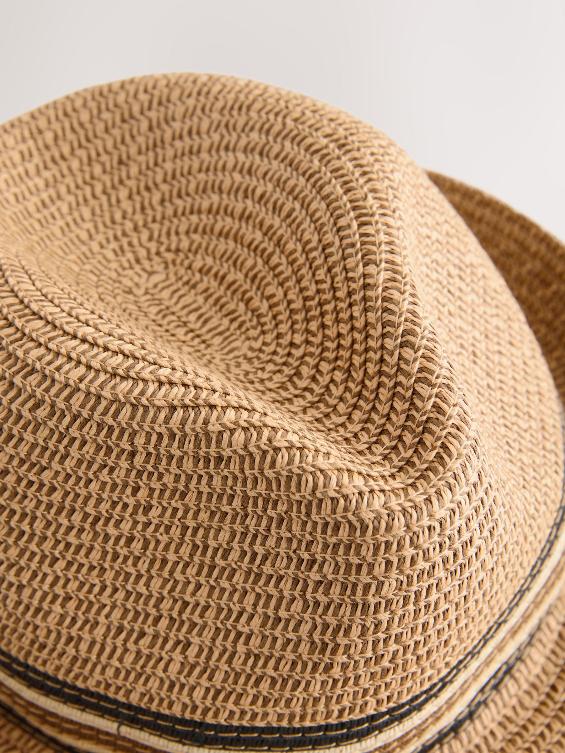 Next Light Brown Trilby Hat Classic Structured Design Regular Fit