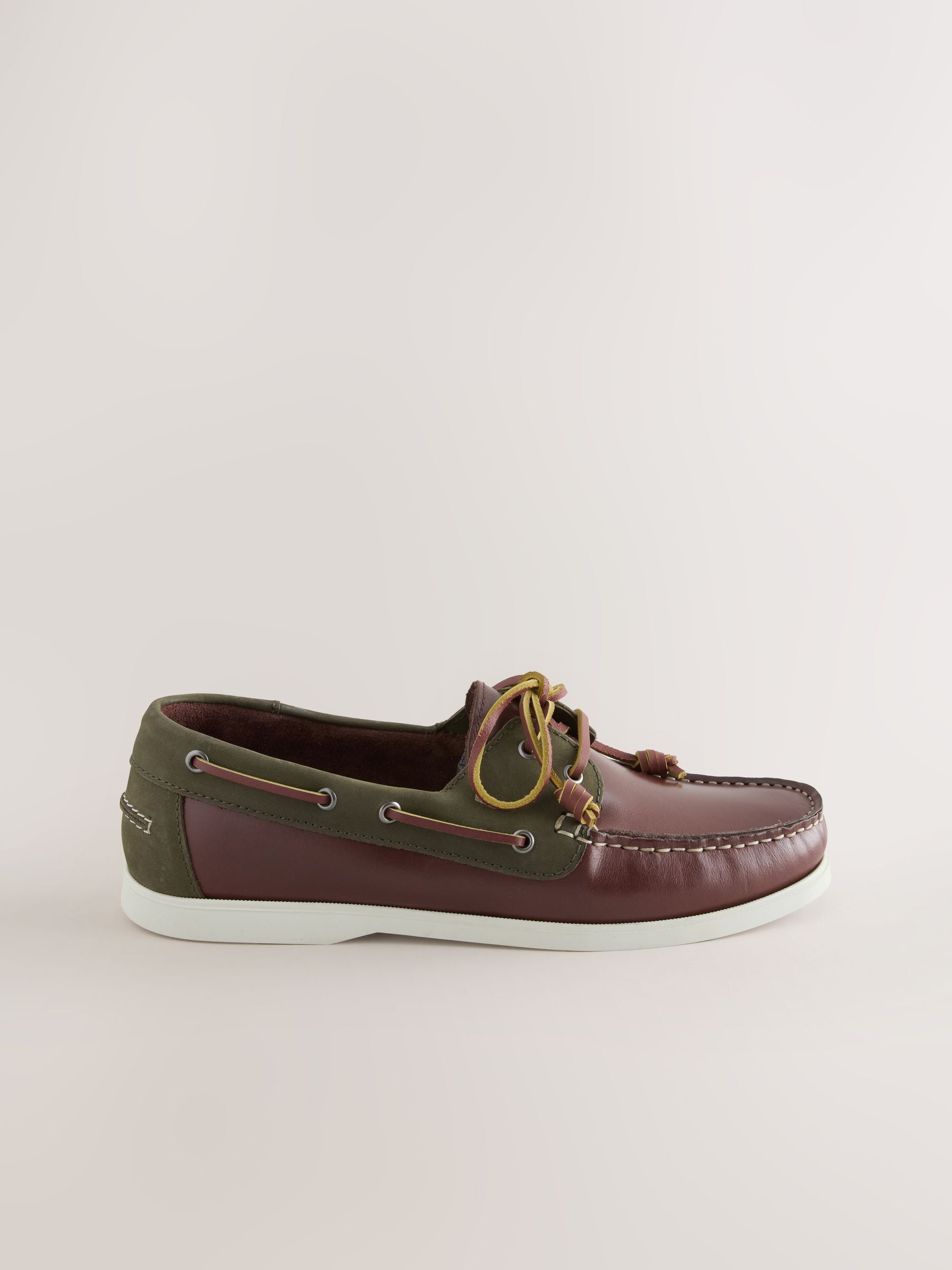 Next Signature Leather Boat Shoes Men's Brown