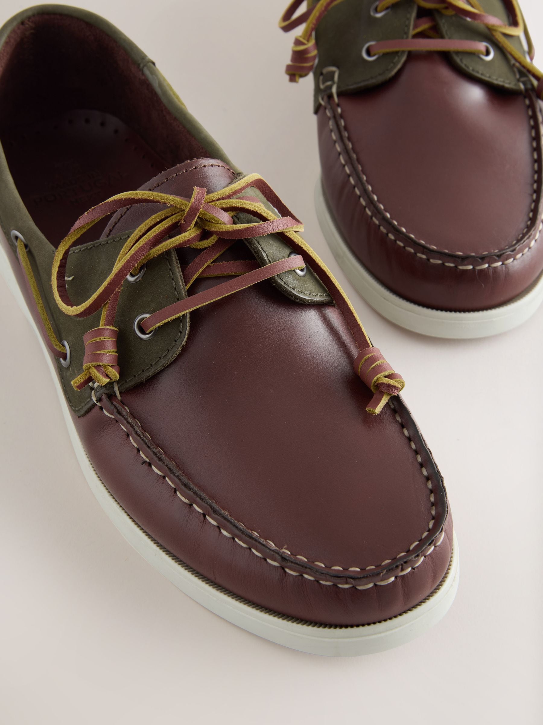 Next Signature Leather Boat Shoes Men's Brown