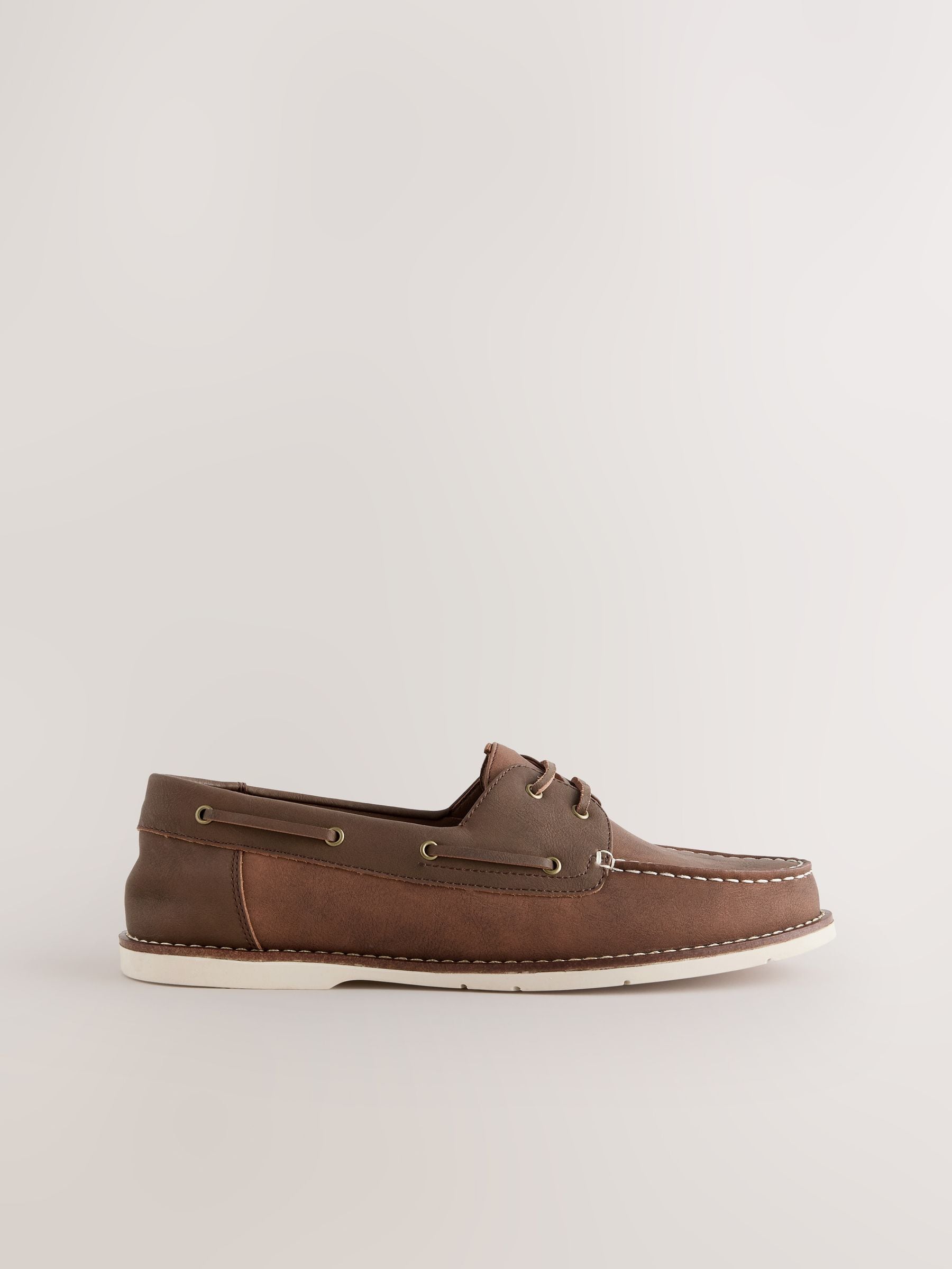 Next Tan Brown Boat Shoes With Leather Laces