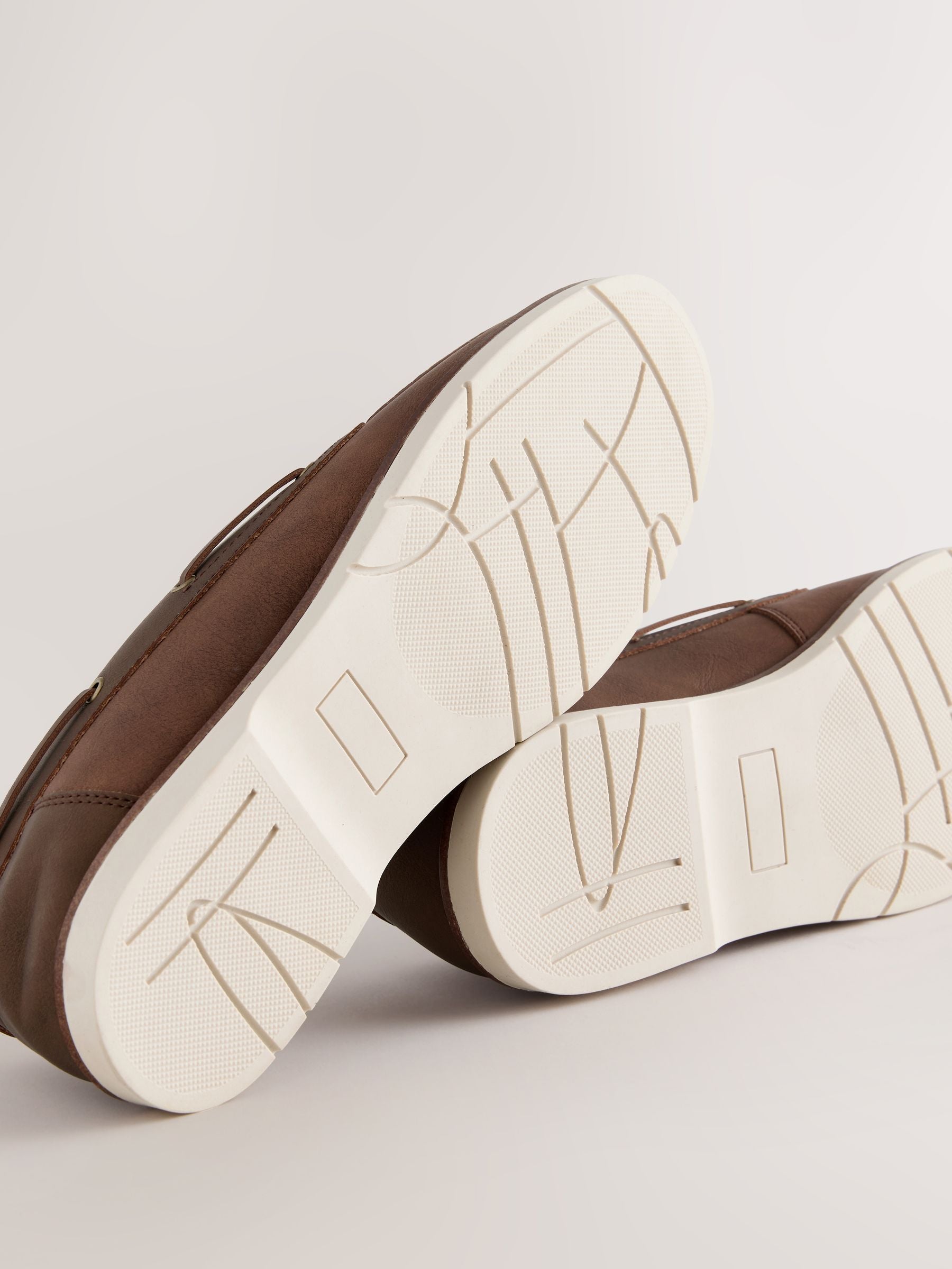 Next Tan Brown Boat Shoes With Leather Laces