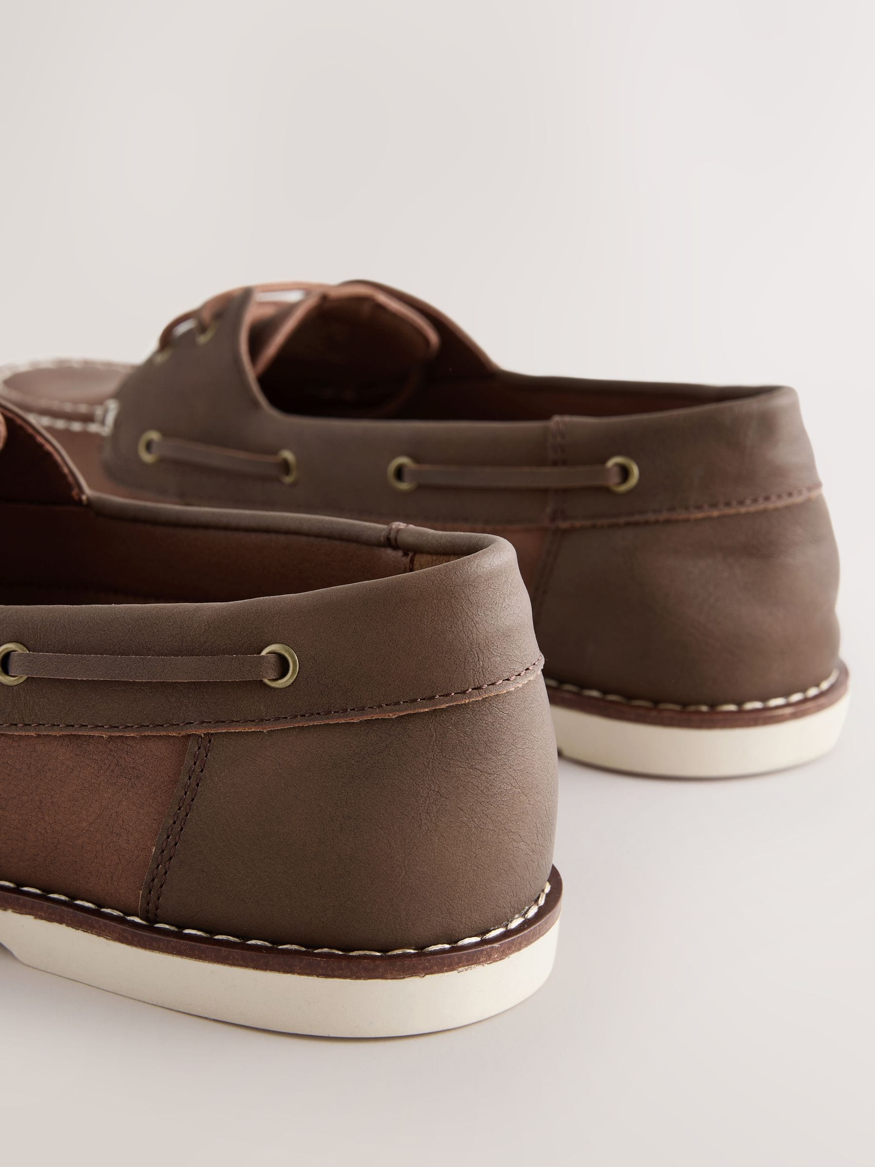 Next Tan Brown Boat Shoes With Leather Laces