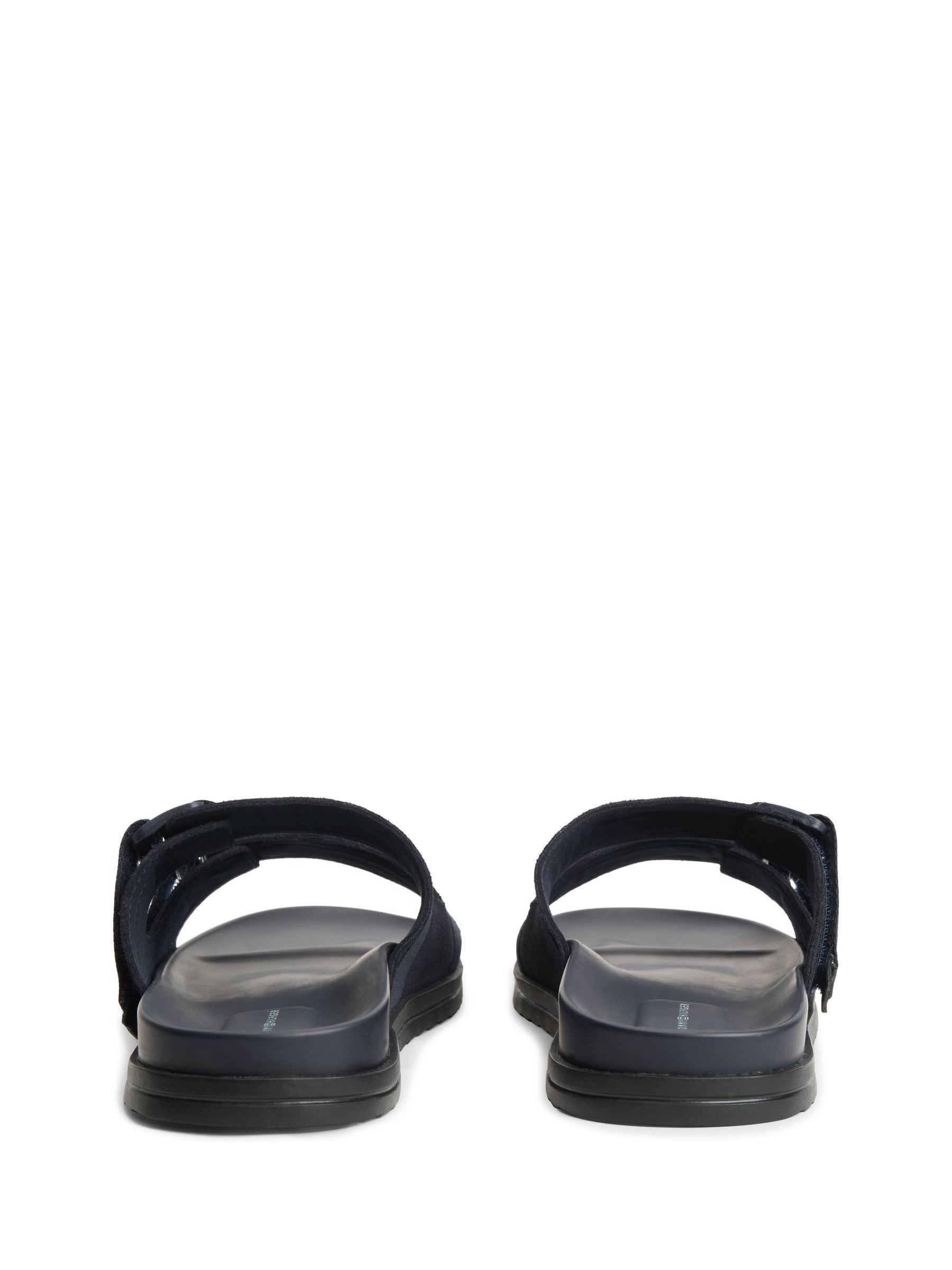 Tommy Hilfiger Suede Sandals with Webbing Strap Buckle Blue