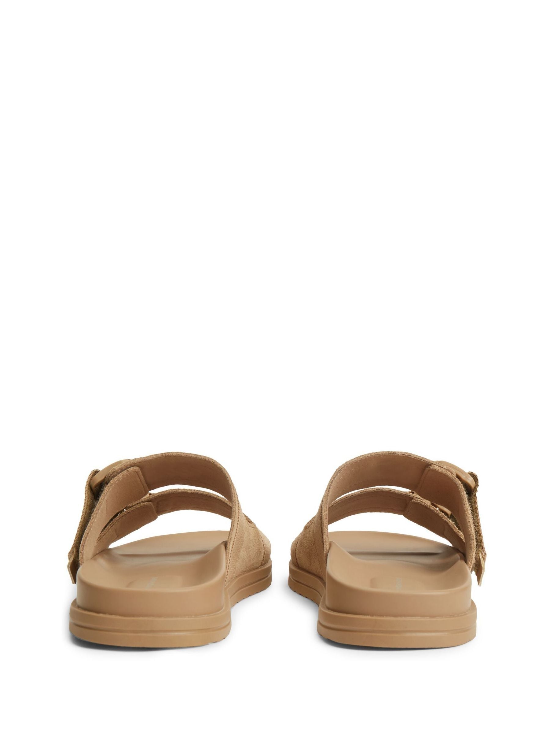 Tommy Hilfiger Natural Webbing Strap Buckle Suede Sandals