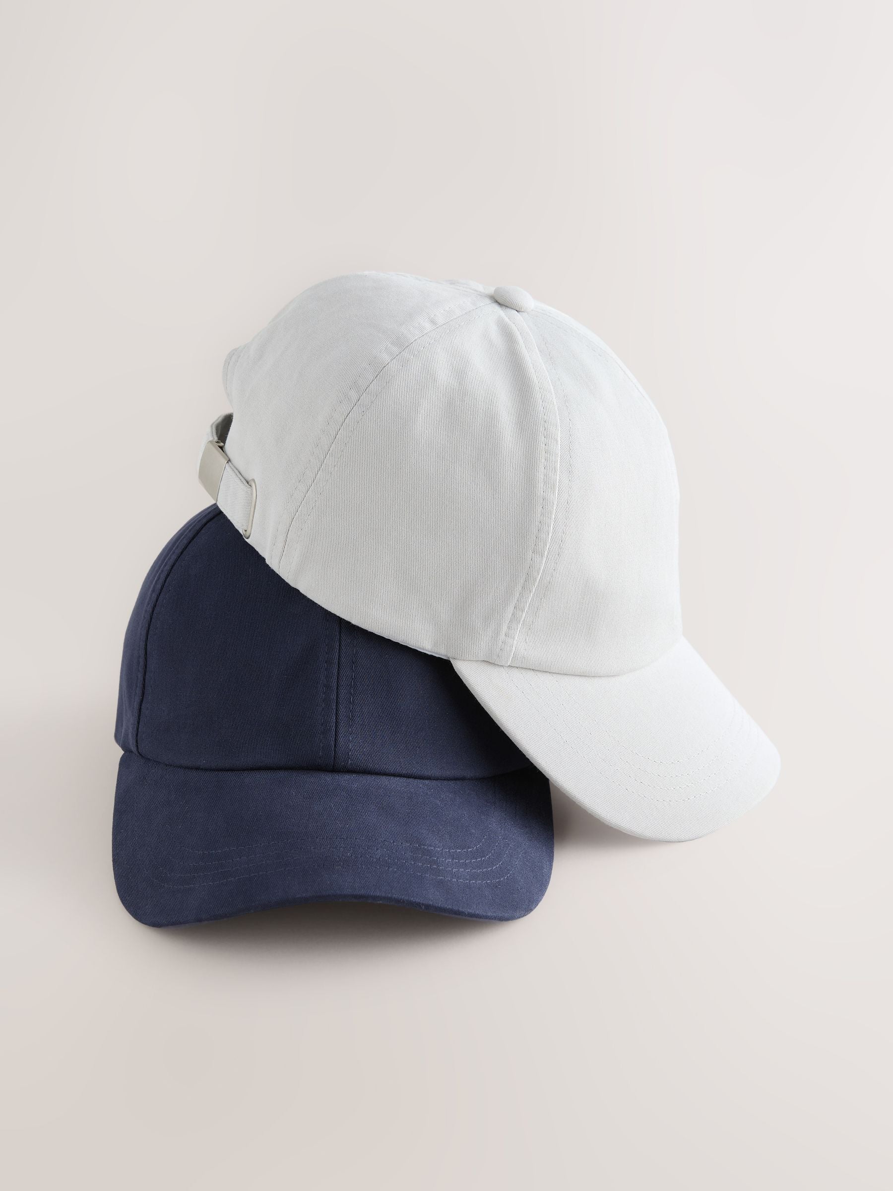 Next Navy Stone Caps 2 Pack Adjustable Backstrap Curved Peak