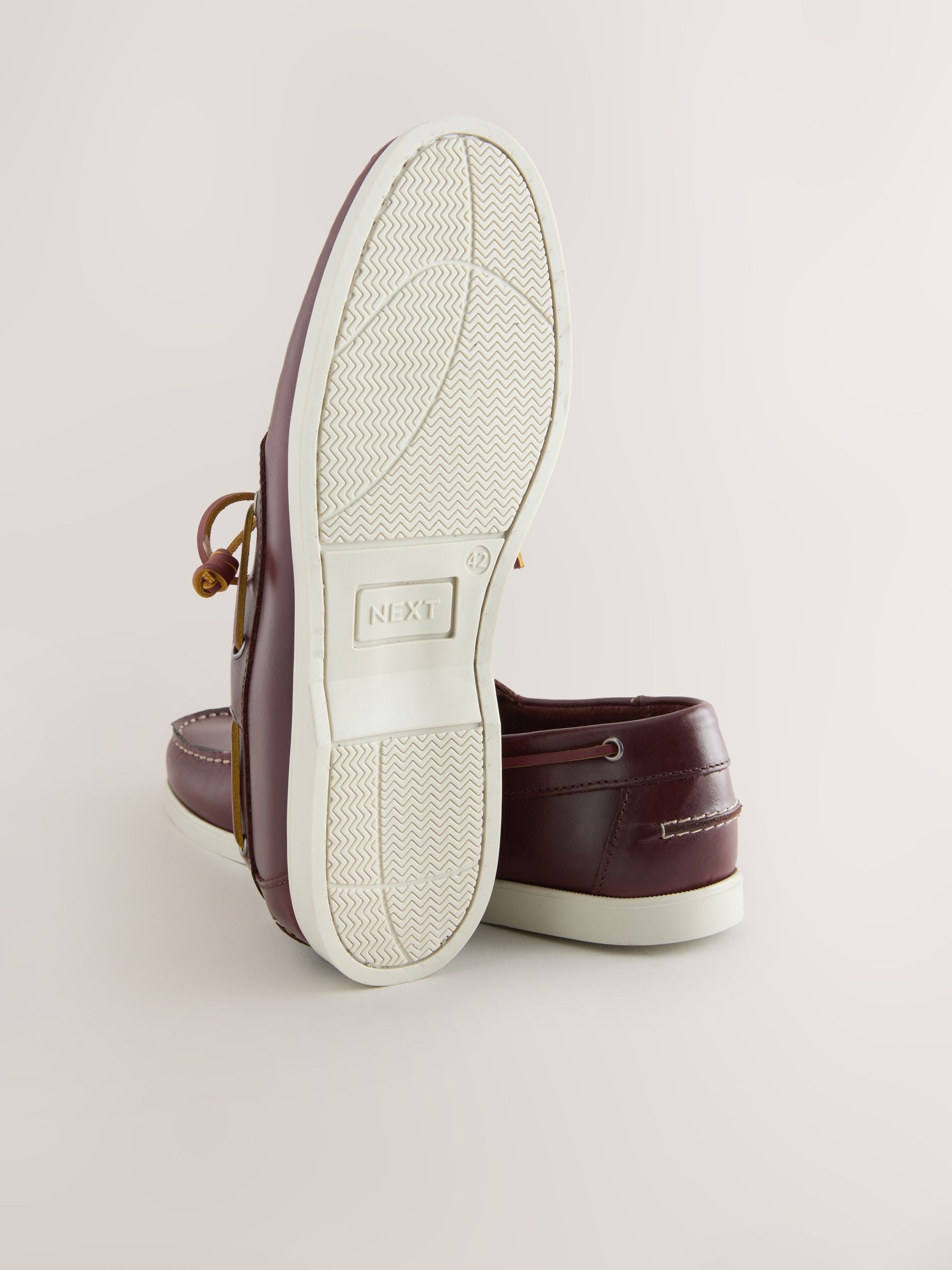 Next Signature Leather Boat Shoes Tan Brown