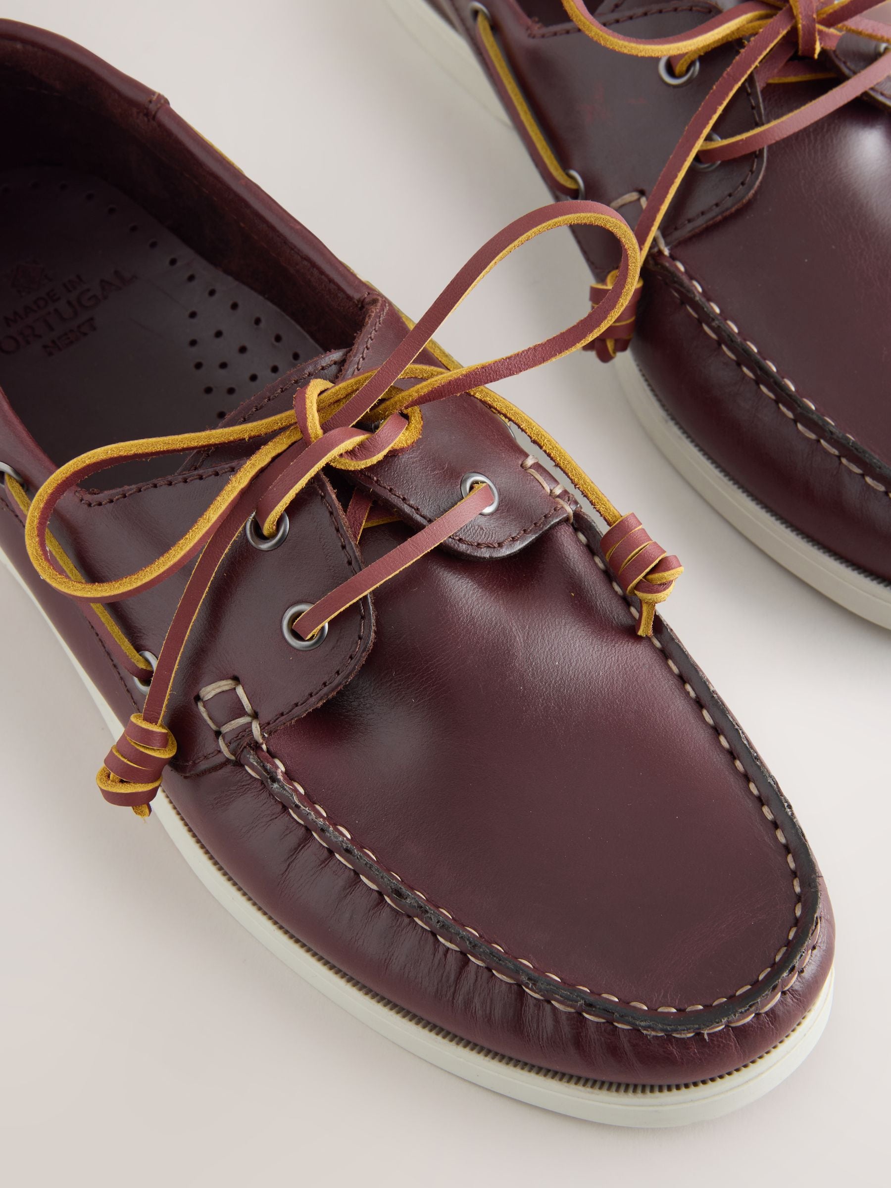 Next Signature Leather Boat Shoes Tan Brown