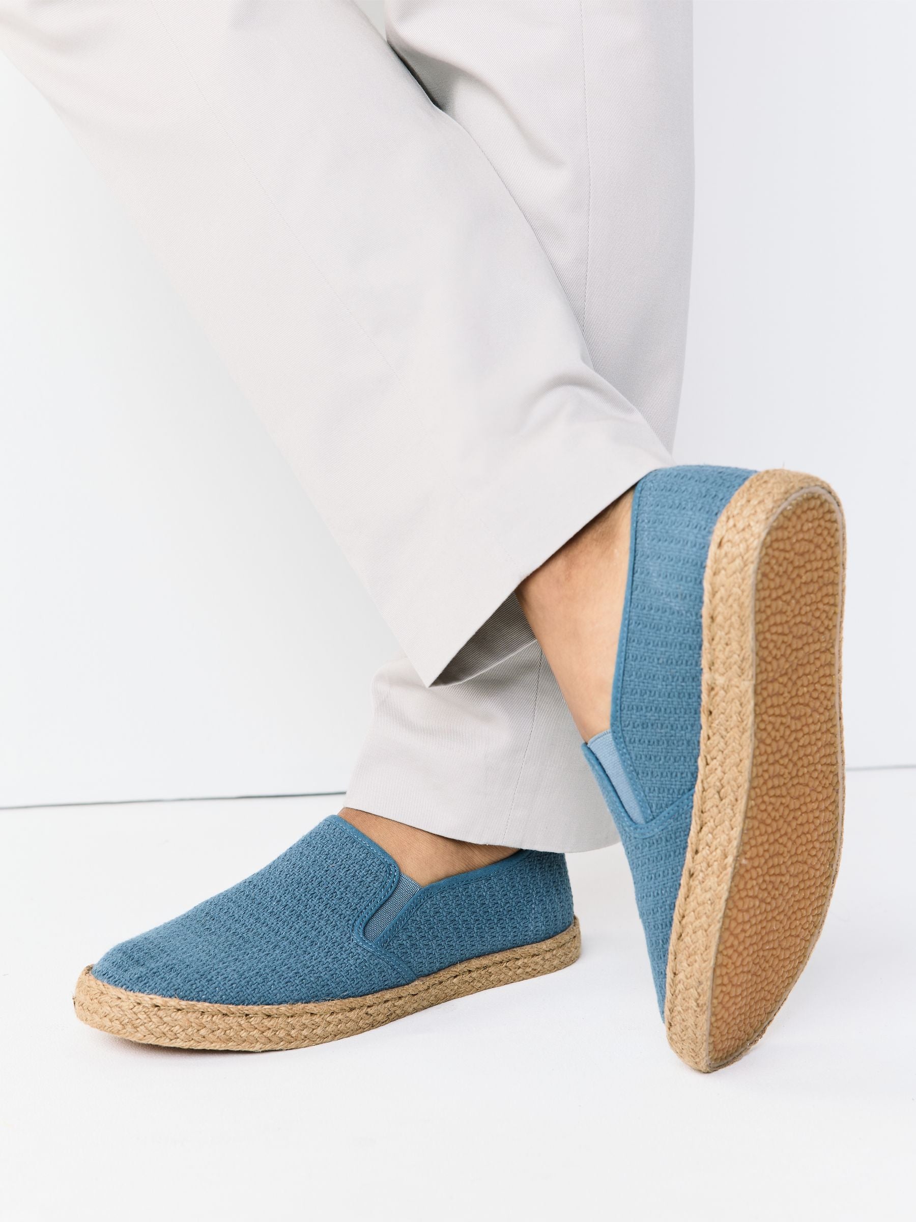 Next Blue Textured Men's Slip On Espadrilles Summer