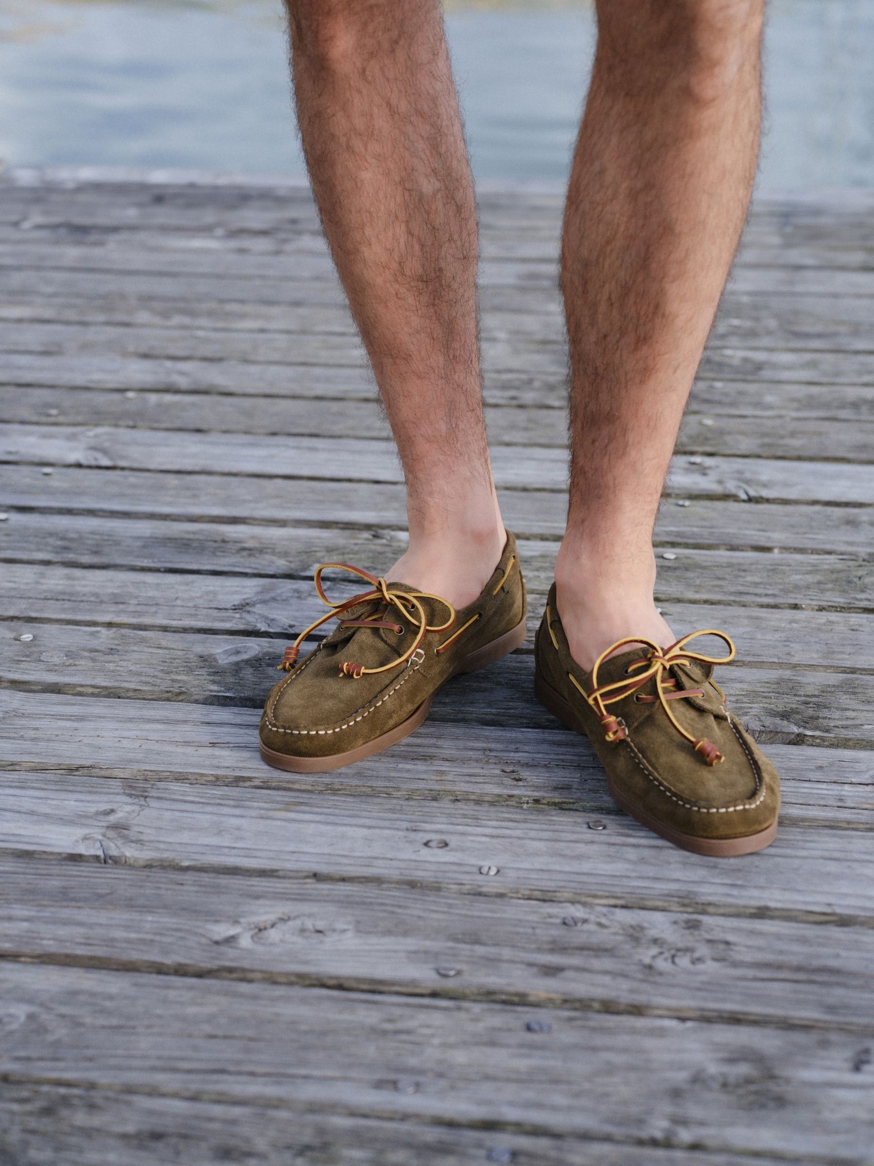 Next Signature Leather Boat Shoes Green
