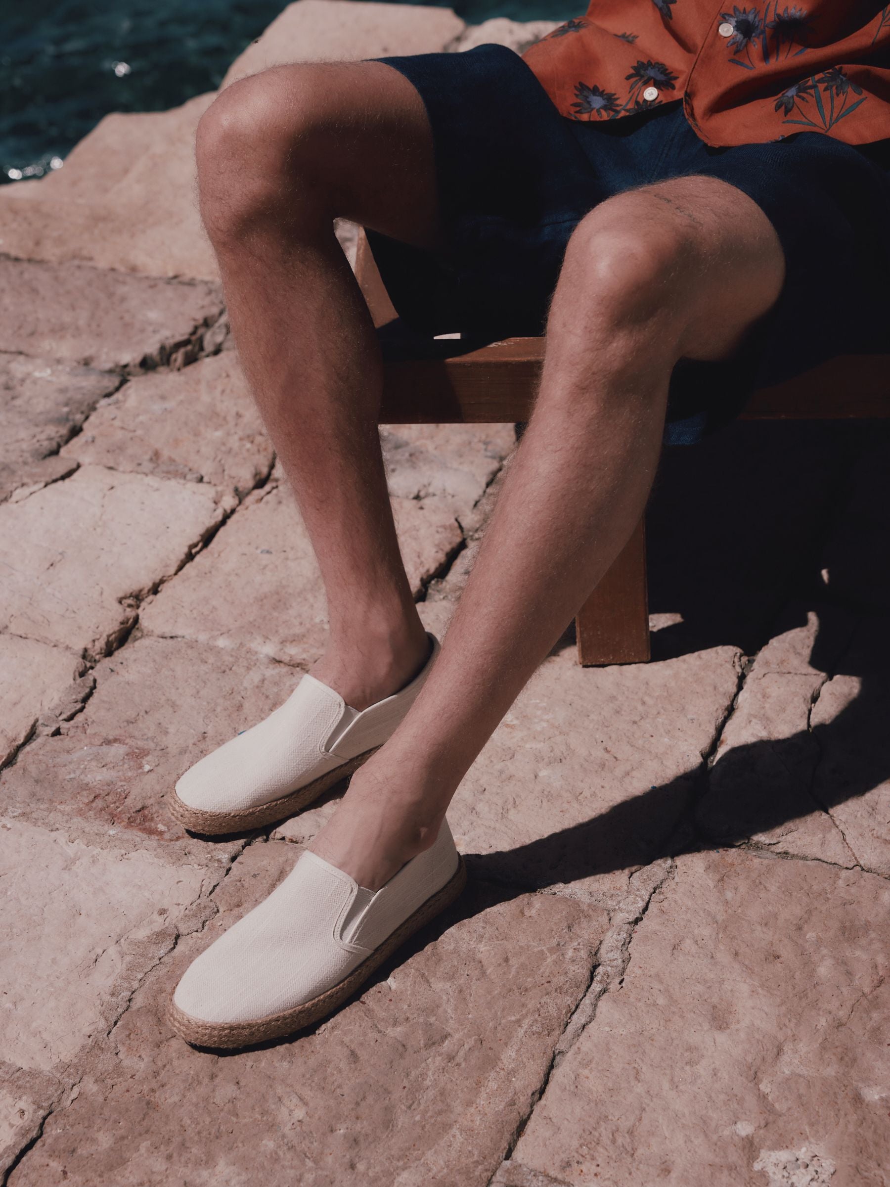 Neutral Textured Slip On Espadrilles