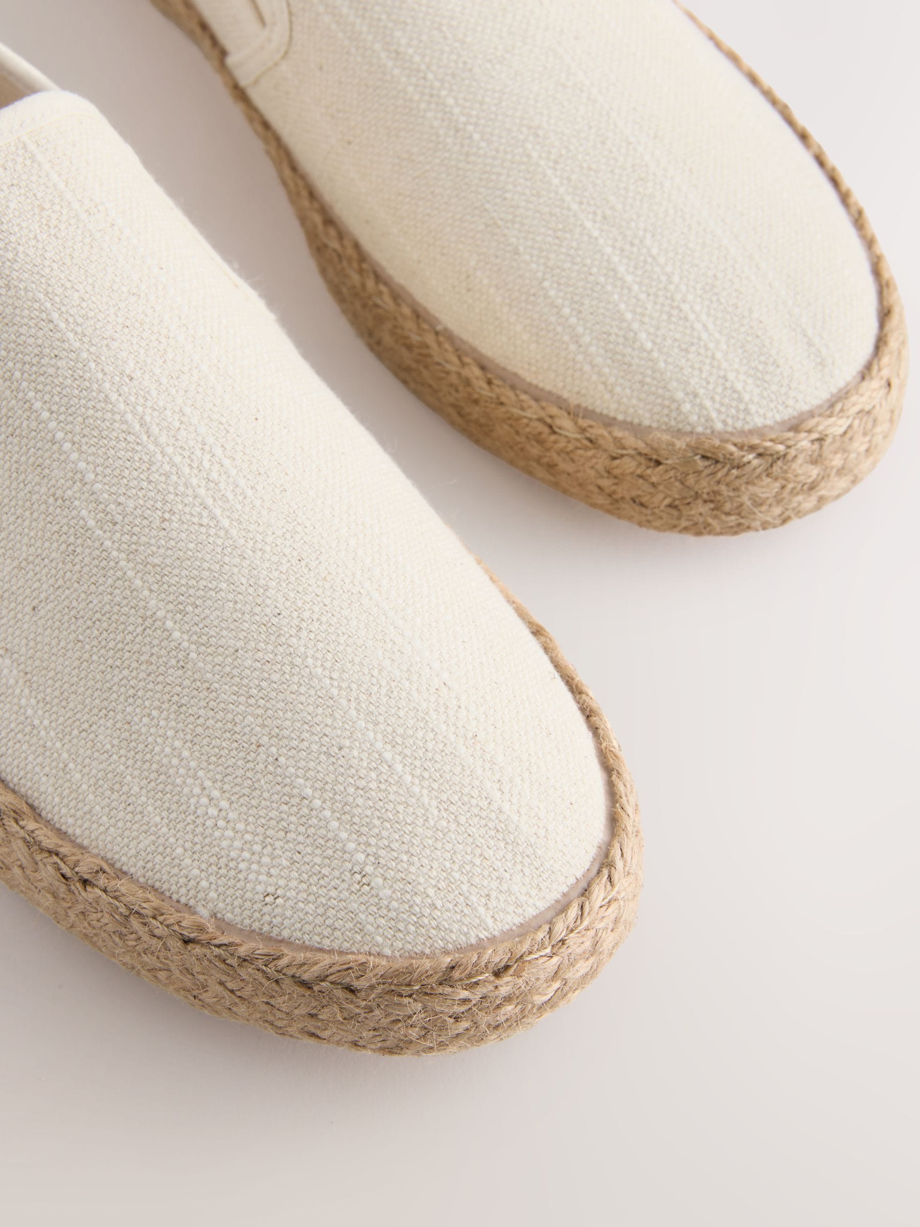 Neutral Textured Slip On Espadrilles