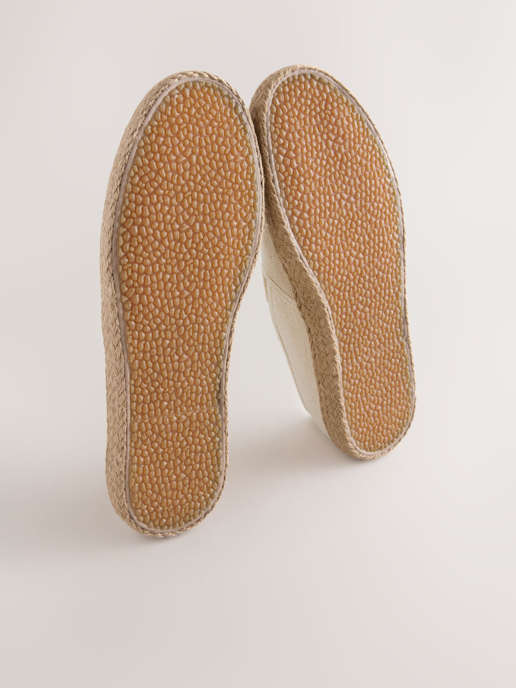 Neutral Textured Slip On Espadrilles