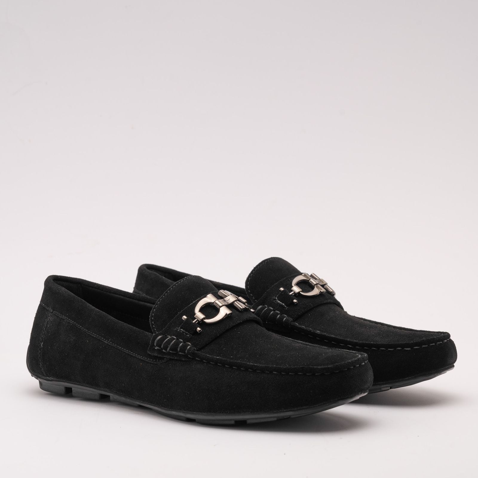 Feragamo Sude Loafer for Men-Black