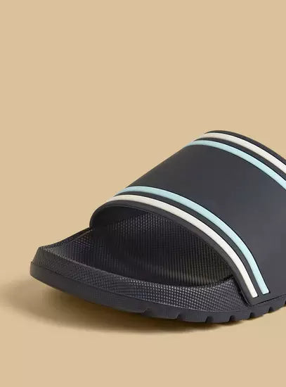 Max Striped Beach Slippers Frozi/Black